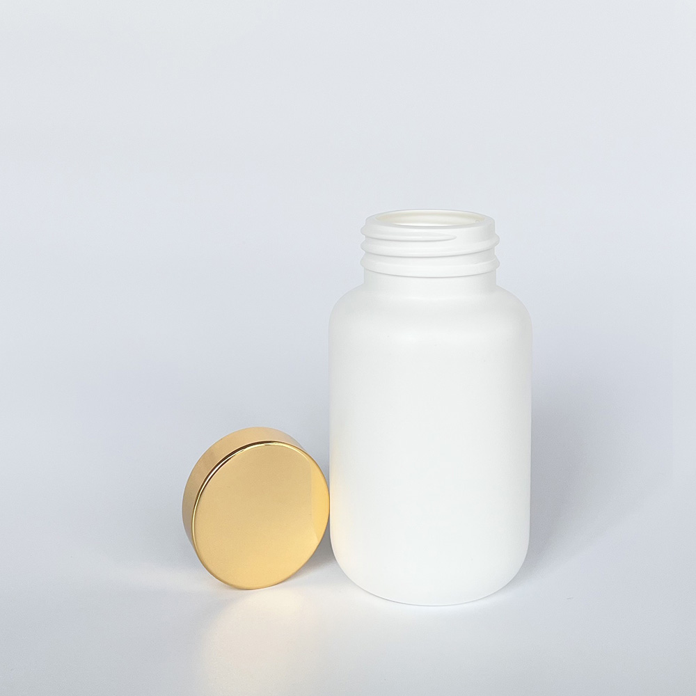 GH-400 亮金蓋 白色塑膠瓶 HDPE瓶 內含墊片 可選配感壓封口片 感壓墊片 壓敏墊片 感壓封口紙 自黏式封口紙 自黏式封口片