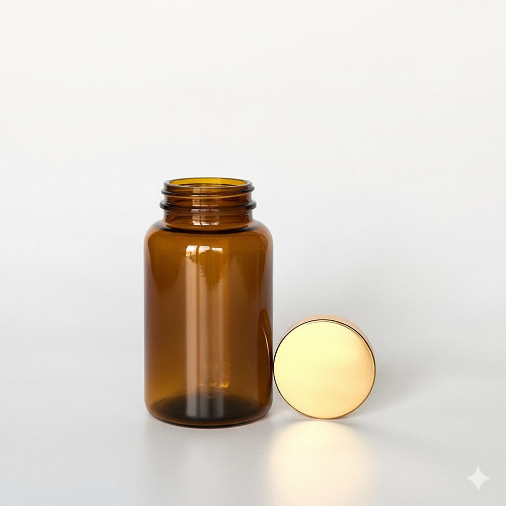 BGPG-225,茶色亮金蓋225ml PETG錠劑瓶,是由茶色的PETG塑膠瓶搭配45mm的金色電鍍瓶蓋,電鍍金蓋裡面含有墊片,可選配感壓封口紙,電鍍亮銀蓋立於茶色瓶身旁邊如此一來可以清楚的看到瓶蓋,只須向左旋轉,即可打開。此塑膠容器通常用於保健食品、醫療藥品、健康食品、分裝藥瓶、藥罐或是寵物用藥品身上。