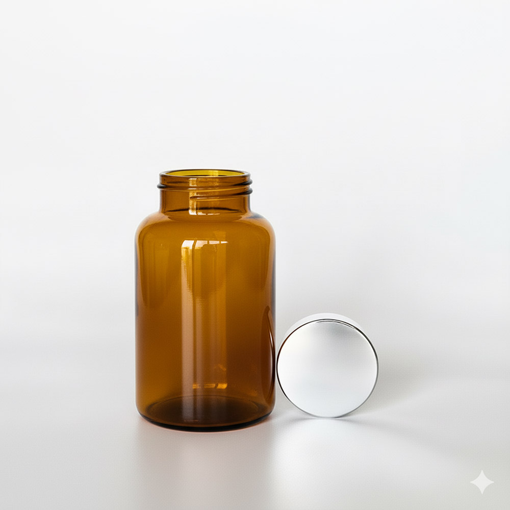 BSPG-275,茶色亮銀蓋275ml PETG錠劑瓶,是由茶色的PETG塑膠瓶旁邊搭配45mm的銀色電鍍瓶蓋,電鍍銀蓋裡面含有墊片,可選配感壓封口紙,電鍍銀蓋立於茶色瓶身旁邊如此一來可以清楚的看到瓶蓋,只須向左旋轉,即可打開。此塑膠容器通常用於保健食品、醫療藥品、健康食品、分裝藥瓶、藥罐或是寵物用藥品身上。